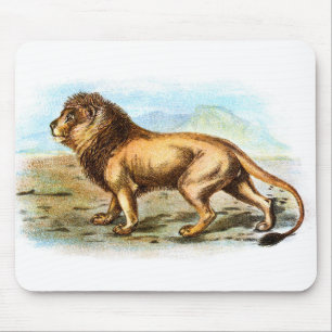 Mousepad de Ilustração do Leão Vintage