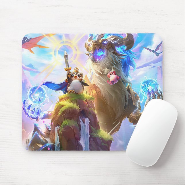 Mousepad de Jogos do Dragão Cósmico | Personalizáv (Com mouse)