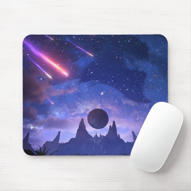 Mousepad de Jogos do Dragão Cósmico | Personalizáv (Com mouse)