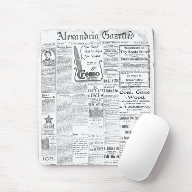 Mousepad de jornal antigo (Com mouse)