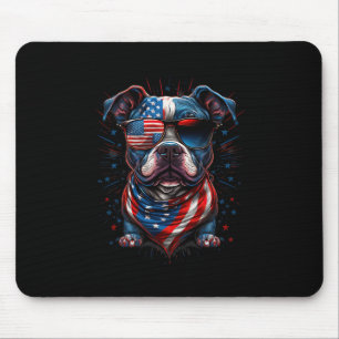 Mousepad De julho Patriotic Staffordshire Bull Terrier Dog