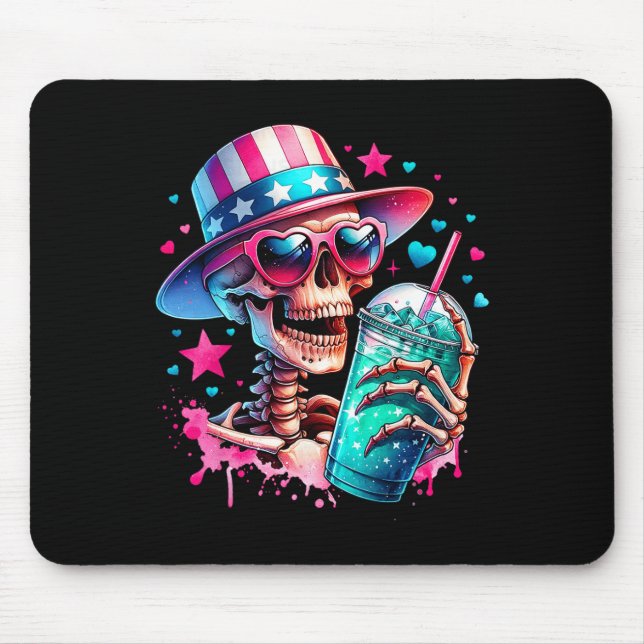 Mousepad De julho Skeleton Retro Trendy Mãe Skull Mama Vida (Frente)
