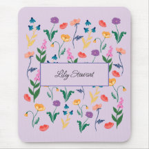 Mousepad de Lavanda com Flores Silvestres Personal