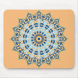 Mousepad de Mandala Laranja e Azul