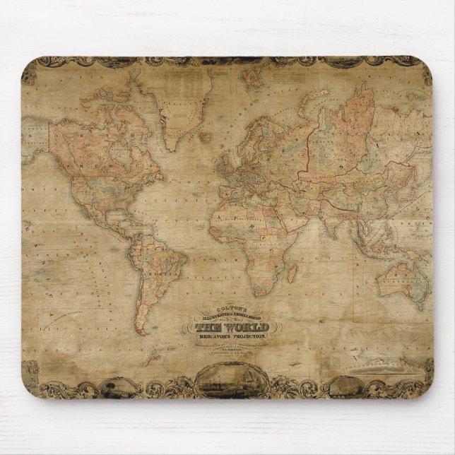 Mousepad de Mapa Antiquado (Frente)