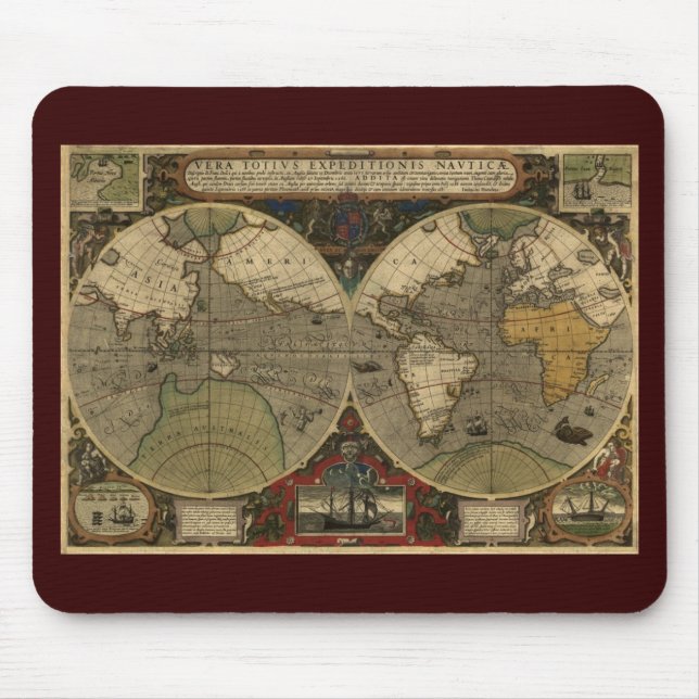 Mousepad de Mapa Antiquado (Frente)