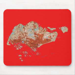 Mousepad de Mapa de Cingapura