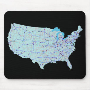 Mousepad de Mapa dos Estados Unidos