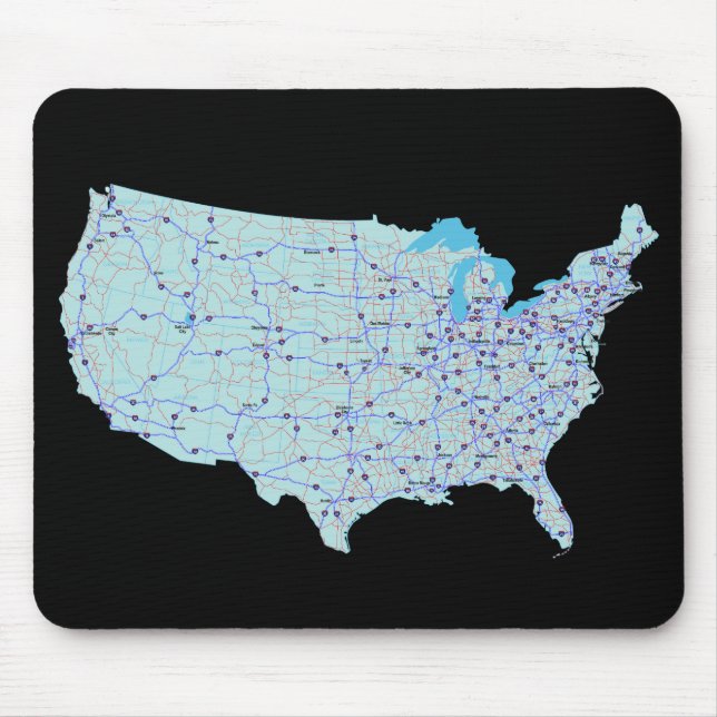 Mousepad de Mapa dos Estados Unidos (Frente)