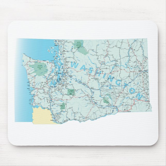 Mousepad de Mapa Interestadual de Washington (Frente)