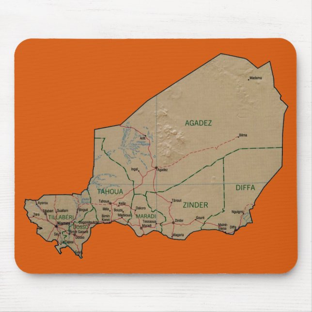 Mousepad de Mapa Níger (Frente)