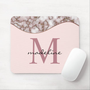 Mousepad de Monograma Dourado Moderno e Crustado