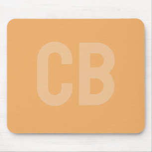 Mousepad de Monograma Laranja Suave de Cor de Tend
