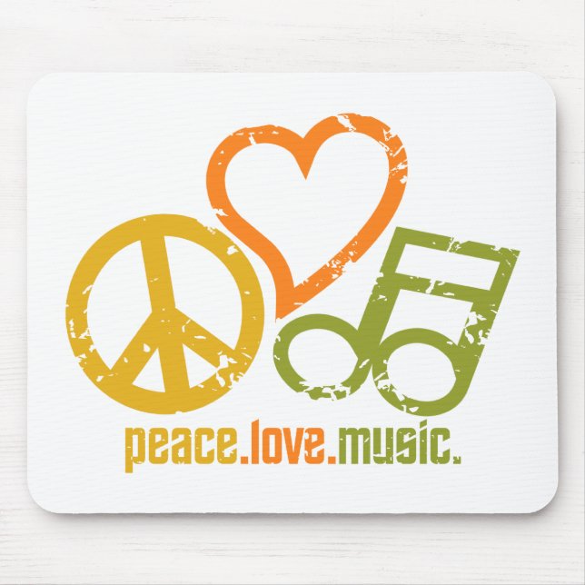Mousepad de Música Peace Love (Frente)