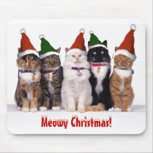 Mousepad De "Natal Meowy!" Gatos nos chapéus