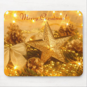 Mousepad de Natal ouro