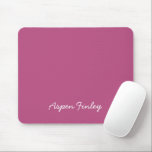 Mousepad de Nome de Berry Púrpura Cor-de-Tendência<br><div class="desc">Mousepad em cor roxa roxa sólida. Mousepad moderno e na moda com um nome personalizável em uma fonte bonita e manuscrita. Seu design simples e limpo em uma cor sólida oferece um eterno e um apelo clássico. Explore nossas cores modernas para obter mais produtos da mesma cor ou descubra outras...</div>