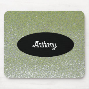 Mousepad de Nome Personalizado da Glitter Verde