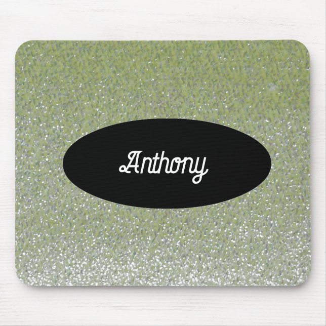 Mousepad de Nome Personalizado da Glitter Verde (Frente)