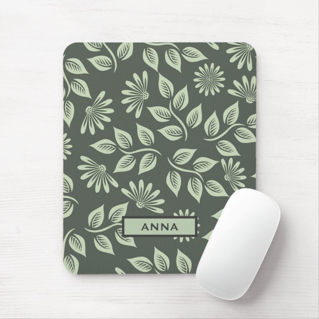 Mousepad de Padrão Floral Personalizado (Com mouse)