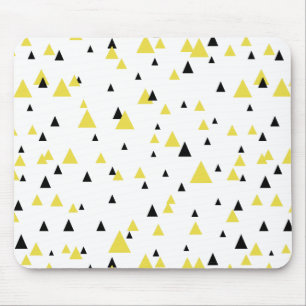 Mousepad de Padrão Geométrico Amarelo e Preto