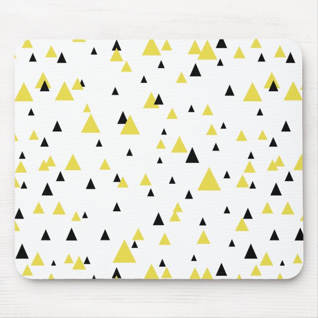 Mousepad de Padrão Geométrico Amarelo e Preto (Frente)