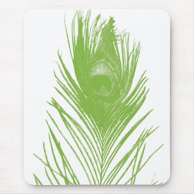 Mousepad de pena de verde limão Peacock (Frente)