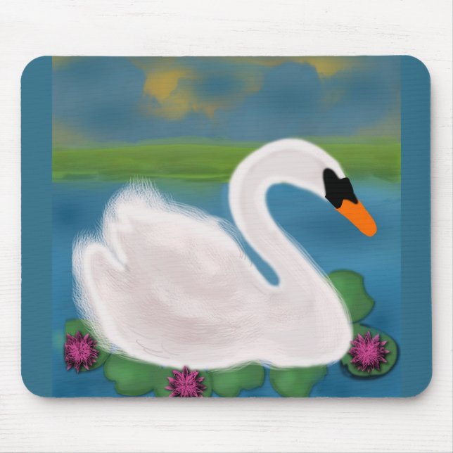 Mousepad de pintura de Cisne Branco (Frente)