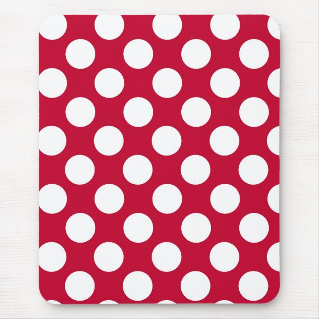 Mousepad de Polkadots Vermelho e Branco (Frente)