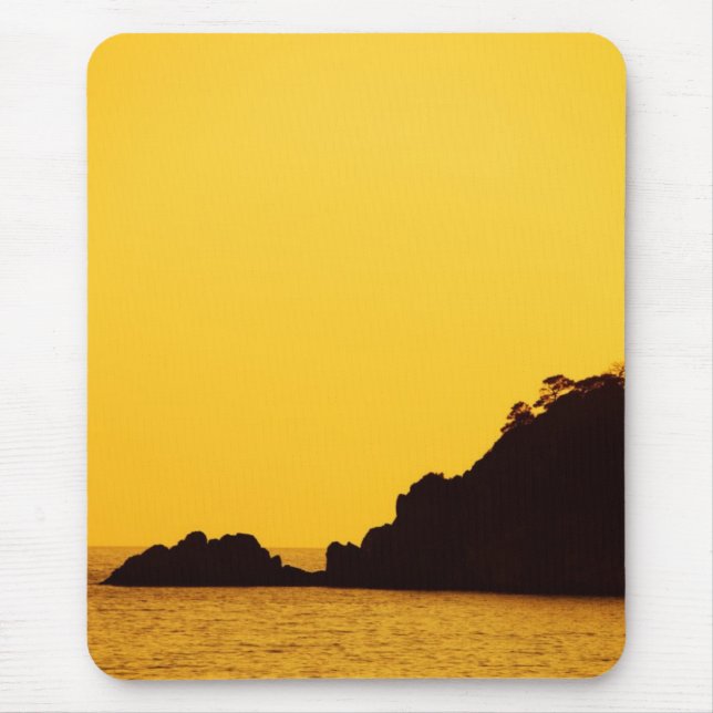 mousepad de pôr do sol amarelo (Frente)