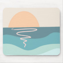 mousepad de pôr do sol na praia boho