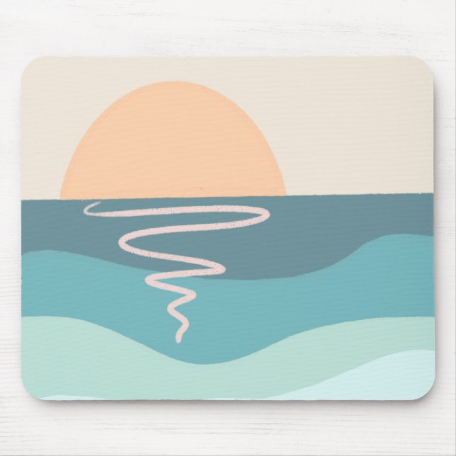 mousepad de pôr do sol na praia boho (Frente)