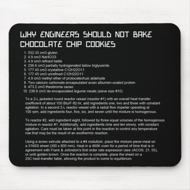 Mousepad De Recipação De Engenheiro Engraçado (Frente)