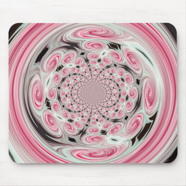 Mousepad de Reflexão de Nuvens Rosa Suave (Frente)