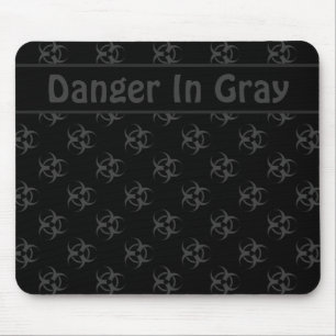 Mousepad de Risco Biológico da cinza com Texto Per
