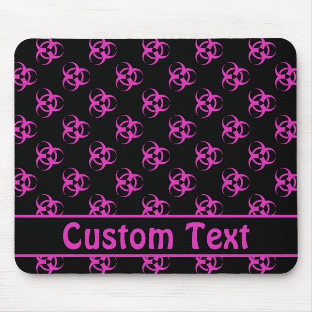 Mousepad de Risco Rosa com Texto Personalizado (Frente)