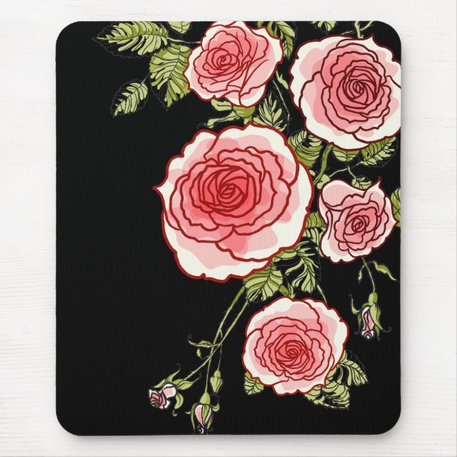 Mousepad de Rosas Rosa Vintage (Frente)