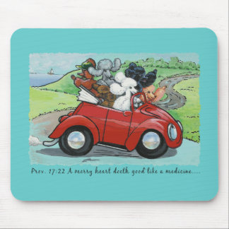 Mousepad de Script Convertível de Poodles Vintage