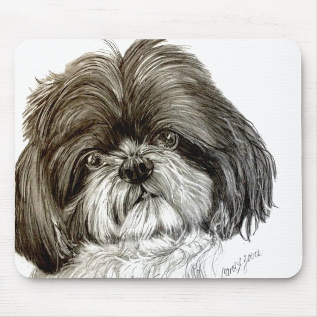 Mousepad de Shih Tzu que caracteriza trabalhos de (Frente)