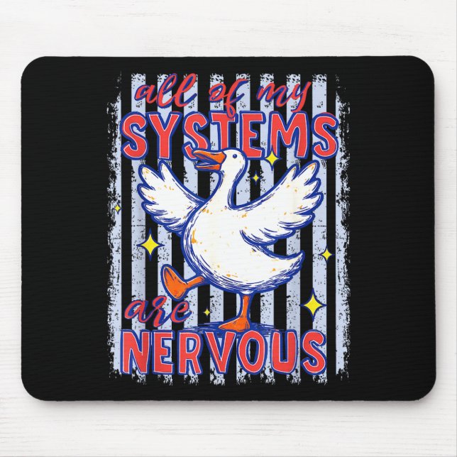 Mousepad De sistemas são nervosas listras de ganso engraçad (Frente)