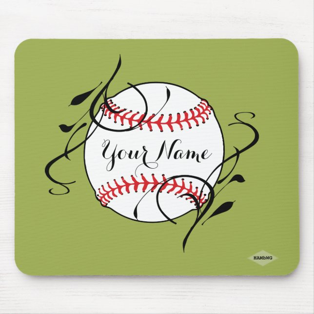 Mousepad de Softball - HAMbyWG - Verde-Oliva (Frente)