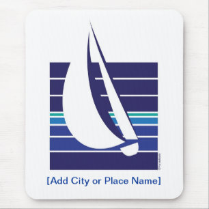 Mousepad de Square_Template dos azuis do barco