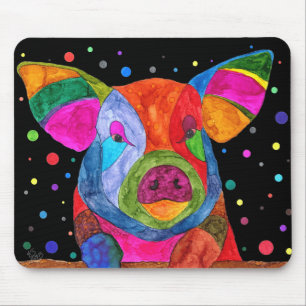 Mousepad de Suíno, bonito e colorido