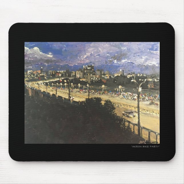 Mousepad De "tapete do rato do partido da bicicleta Akron" (Frente)