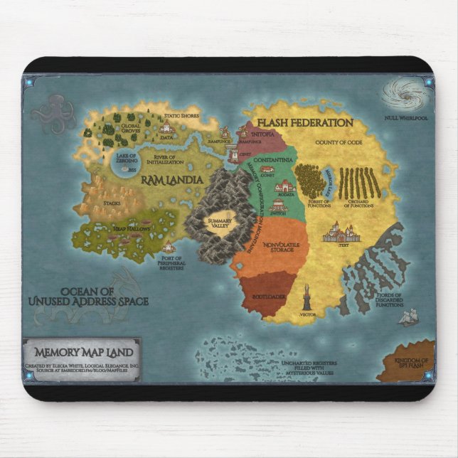 Mousepad de Terra do Mapa de Memória (Frente)