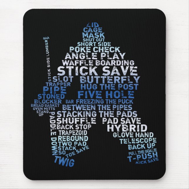 Mousepad de Texto de Goalie de Hockey (Frente)