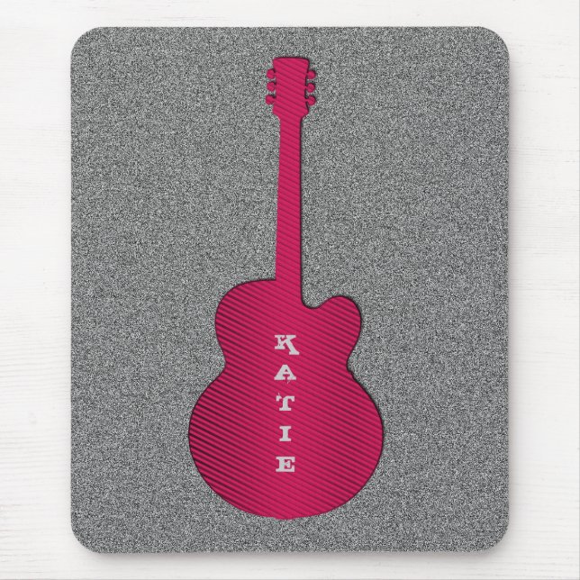Mousepad De Violão, Rosa Quente (Frente)