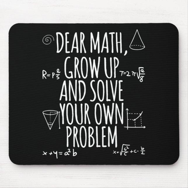 Mousepad De Volta À Citação De Matemática Para Meninas Adol (Frente)