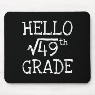 Mousepad De volta à escola 7ª série raiz quadrada de 49 mat