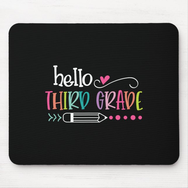 Mousepad De Volta À Escola Alô Terceiro Grau Para Crianças (Frente)